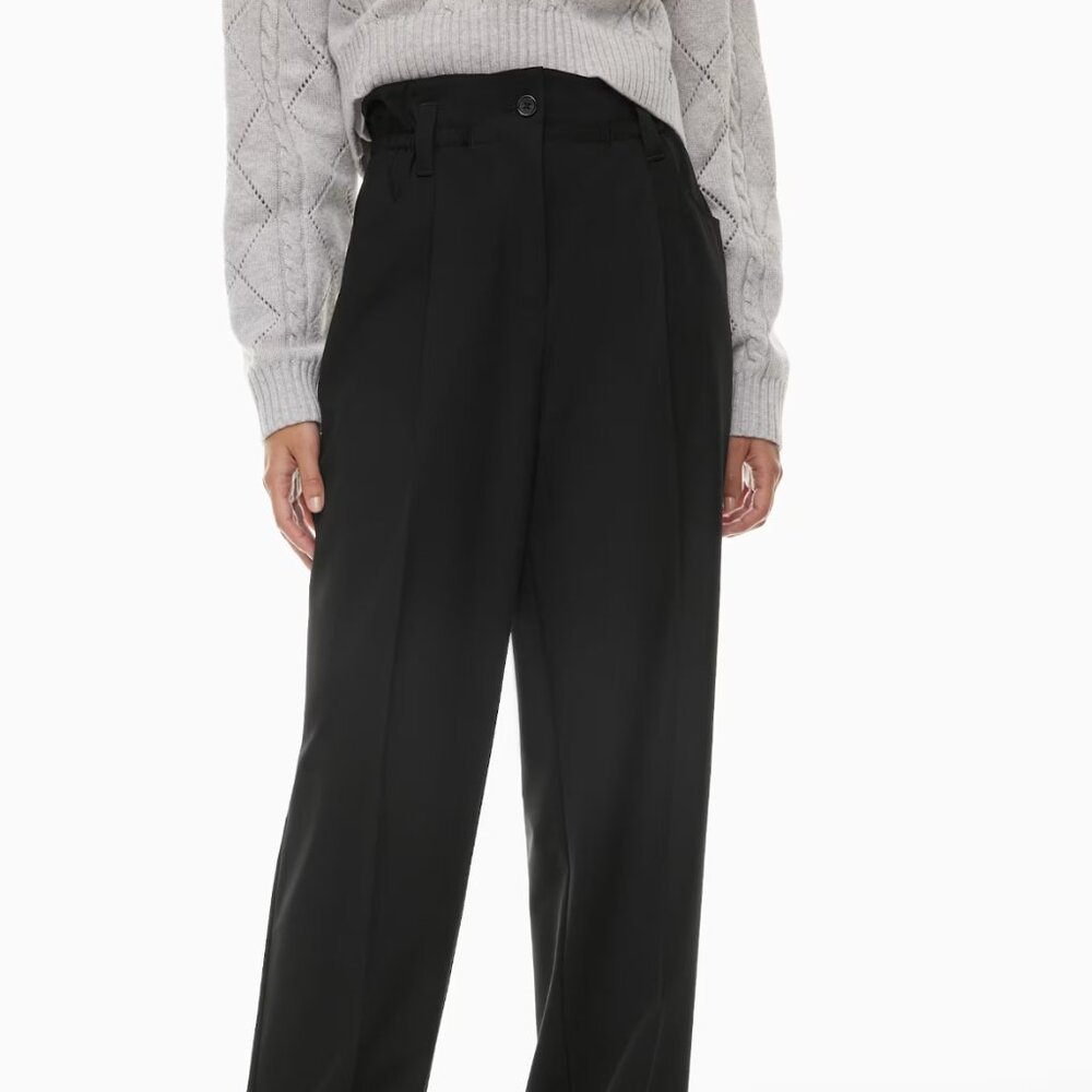 Aritzia Sunday Best Pleated Paperbag Waist Pant Black Size 2